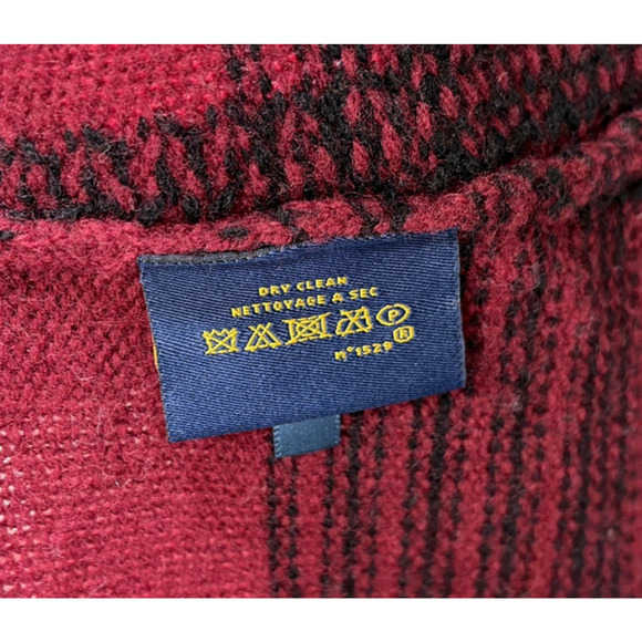 Ralph Lauren Rugby Shawl Collar Cardigan Jacket 2000s Maroon & Black Small Chrty - Picture 7 of 13
